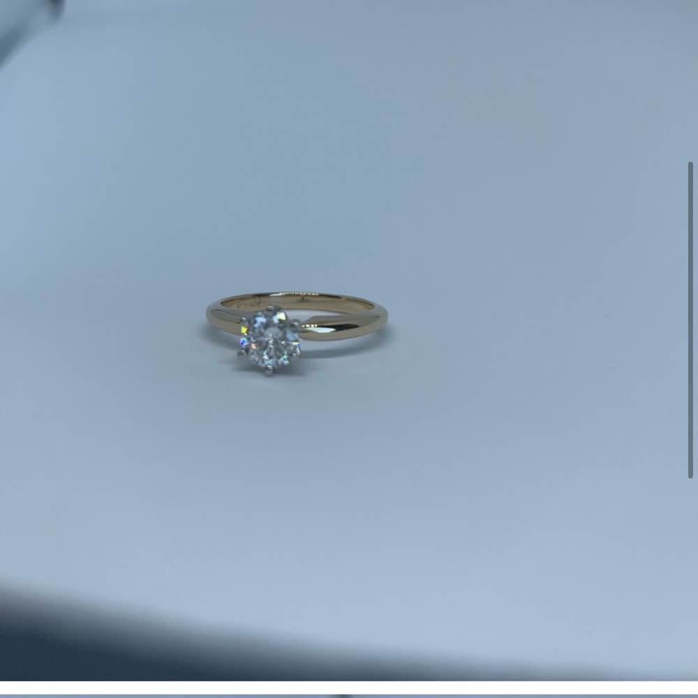 14k Yellow Gold Solitaire Diamond Ring - Picture 9 of 10